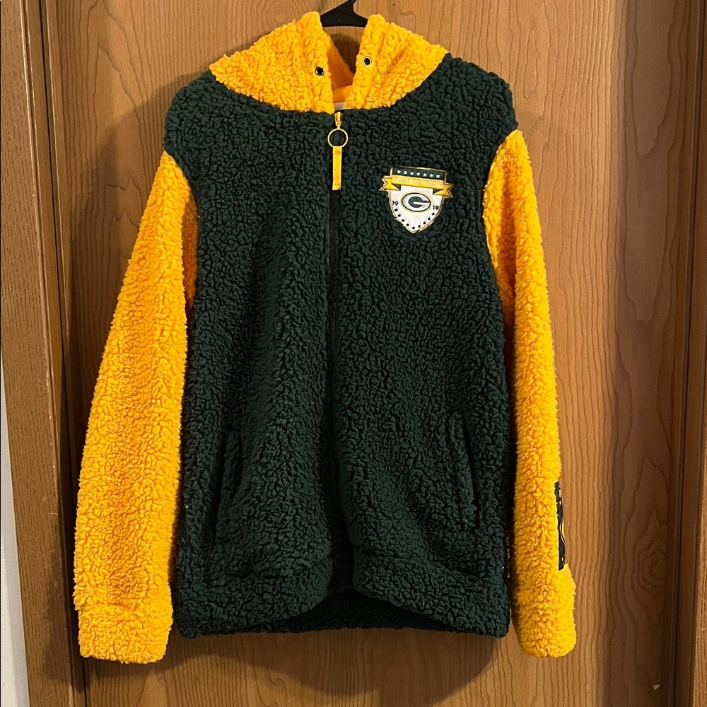 Green Bay Packers NFL Full Zip Sherpa Hoodie NWOT Small